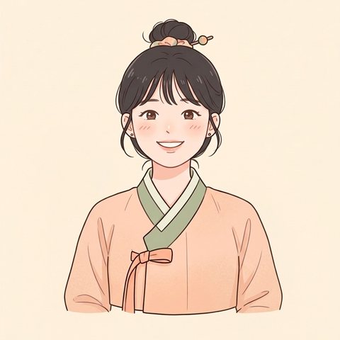 한복 입은 막내 무당 달래